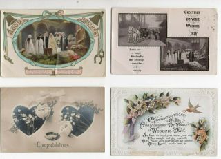 11 Vintage Postcards: Wedding & Anniversary Greetings
