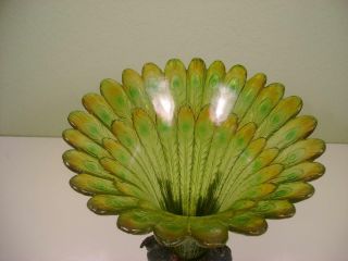 Vintage Resin Grand Plumage Peacock Sculptural Vase 2