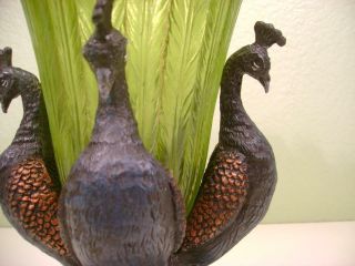 Vintage Resin Grand Plumage Peacock Sculptural Vase 5