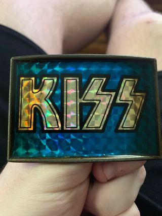 Kiss Belt Buckle 1977 One Stop Rare Aucoin Vintage 3