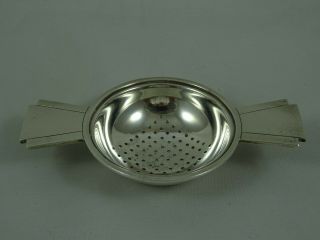 Smart Art Deco Solid Silver Tea Strainer,  1938,  50gm