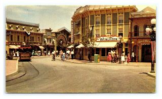 Vintage Postcard Wurlitzer Main Street Disneyland Anaheim California 1950s I4