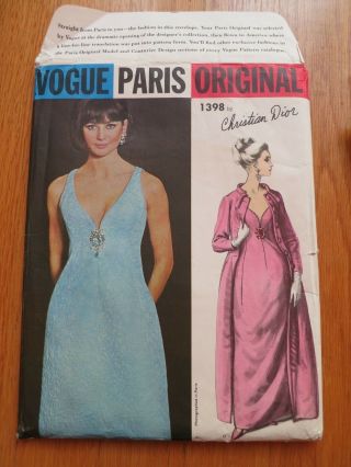 Vogue Paris 1398 Christian Dior Vintage Sewing Pattern 14 Bust 34 Ff