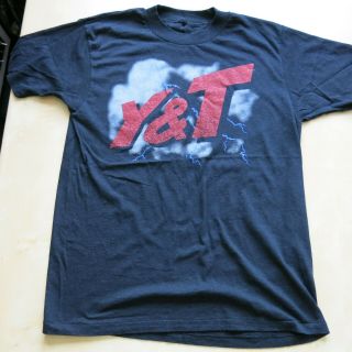 Y&t Black Tiger Uk Tour 1982 Vintage Tour / Gig T - Shirt M