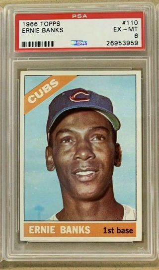 Vintage 1966 Topps Chicago Cubs Mr.  Baseball Ernie Banks Baseball Card Psa 6