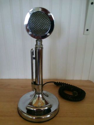 Vintage Silver Eagle Astatic Corp.  D - 104 Lollipop Desk Stand Microphone Usa