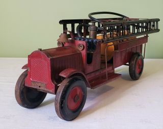 Early Structo Toys Packard Cab PUMPER FIRE ENGINE TRUCK 30 ' s RARE 2