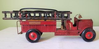 Early Structo Toys Packard Cab PUMPER FIRE ENGINE TRUCK 30 ' s RARE 6