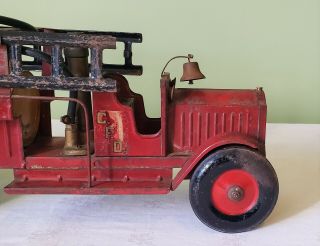 Early Structo Toys Packard Cab PUMPER FIRE ENGINE TRUCK 30 ' s RARE 7
