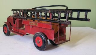 Early Structo Toys Packard Cab PUMPER FIRE ENGINE TRUCK 30 ' s RARE 8