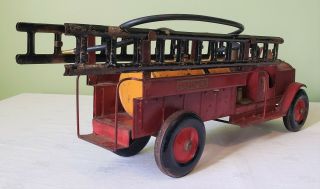 Early Structo Toys Packard Cab PUMPER FIRE ENGINE TRUCK 30 ' s RARE 9