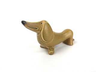 Vintage Lisa Larson For Gustavsberg Dachshund Dog Mid Century Pottery Sculpture