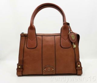 FAST SHIP EUC FOSSIL VINTAGE REISSUE TOP ZIP SATCHEL BROWN CARRYALL TOTE 2