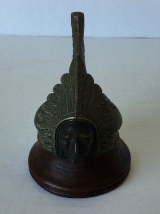 VINTAGE 1927 PONTIAC INDIAN HOOD ORNAMENT RADIATOR CAP MASCOT TERNSTEDT 12