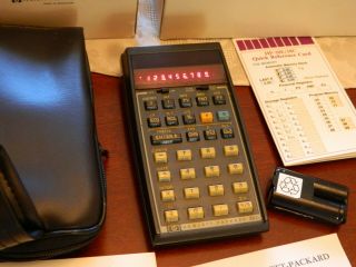 HP 38C vintage LED Calculator w All Books,  Power Supply,  Battery, 3