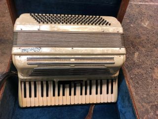 Vintage Silvertone Accordian W/ Case,  Made In Italy