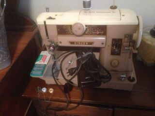 Vintage Singer 401a Zig Zag Slant O Magic Sewing Machine Made In Usa,  1958
