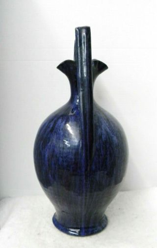 EX RARE J.  B.  Cole NC Pottery Cobalt Blue Flambe 17 