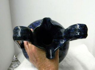 EX RARE J.  B.  Cole NC Pottery Cobalt Blue Flambe 17 