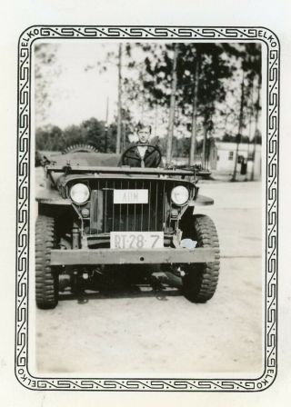 Org Wwii Photo: American Gi With Adm Willy’s Jeep