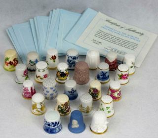 25 X Thimbles Set The Worlds Greatest Porcelain Houses Ltd Edit 1980 Vintage