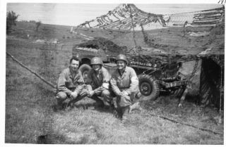 Org Wwii Photo: American Gi With Hidden Willys Jeep Frontline Eto