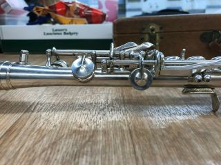 Vintage 1940 ' s H.  Bettoney Metal Eb Clarinet.  Serial A0039 10
