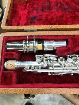 Vintage 1940 ' s H.  Bettoney Metal Eb Clarinet.  Serial A0039 6