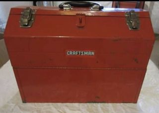 Vintage Craftsman Red Tombstone Toolbox Tool Box With 4 Cantilever Trays