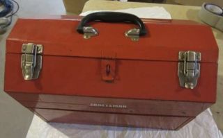 Vintage Craftsman Red Tombstone Toolbox Tool Box with 4 Cantilever Trays 2