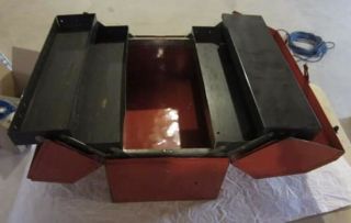 Vintage Craftsman Red Tombstone Toolbox Tool Box with 4 Cantilever Trays 4