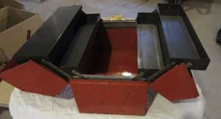 Vintage Craftsman Red Tombstone Toolbox Tool Box with 4 Cantilever Trays 5