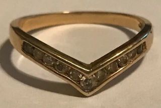 Vintage 14k Yellow Gold And Diamond Ring - 1.  8 Grams