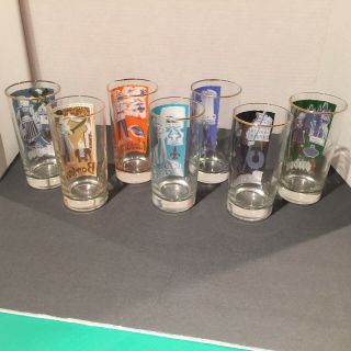 7 Vintage Cities of the World Libbey Drinking Glasses Tumblers Set London Bombay 2