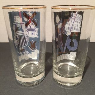 7 Vintage Cities of the World Libbey Drinking Glasses Tumblers Set London Bombay 4
