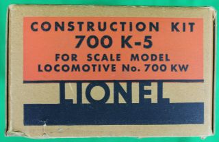 Vintage Lionel 700 K - 5 Construction Kit Empty Box