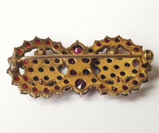 ANTIQUE VICTORIAN ROSE CUT BOHEMIAN GARNET BROOCH 4