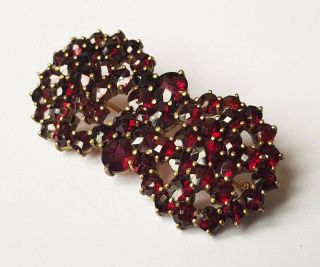 ANTIQUE VICTORIAN ROSE CUT BOHEMIAN GARNET BROOCH 6