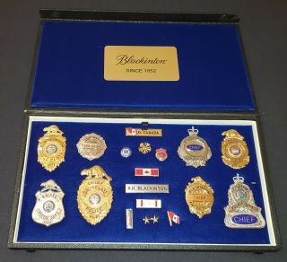 Vintage - V.  H.  Blackinton - Police /firemen /chief Salesman Badges Kit -