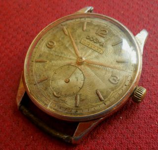 Vintage 1940s Oversized Dogma Prima 15 Jewels Swiss Made Running Wristwatch