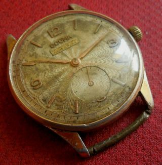 Vintage 1940s Oversized DOGMA PRIMA 15 Jewels Swiss Made Running Wristwatch 2