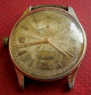 Vintage 1940s Oversized DOGMA PRIMA 15 Jewels Swiss Made Running Wristwatch 4