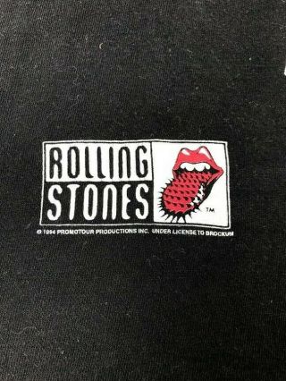 Vtg 1994 Rolling Stones Promo T Shirt RARE L Large Brockum Black Short Sleeve 3