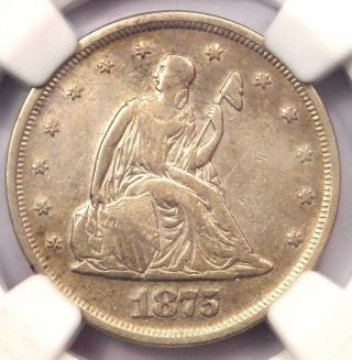 1875 - P Twenty Cent Piece 20c - Certified Ngc Xf Details - Rare Low Mintage 1875