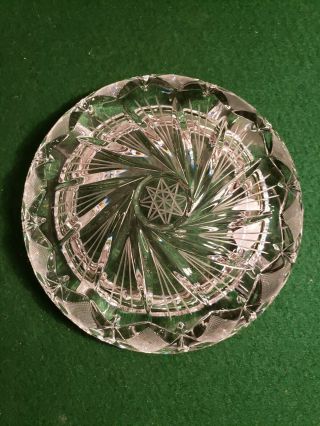 Vintage Lead Crystal Ashtray Bohemian Czech Glass High Clarity 8 Point Star EUC 3