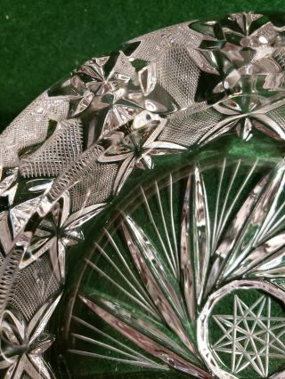 Vintage Lead Crystal Ashtray Bohemian Czech Glass High Clarity 8 Point Star EUC 6