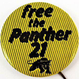 Vintage Black Panther Party The Panther 21 Civil Rights Pin Pinback Button