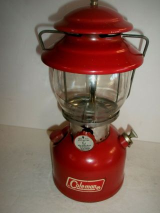 Vintage Coleman 200a 200 A Red Single Mantle Gas Lantern