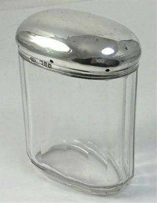 Victorian Hallmarked Silver Lidded Glass Jar – 1895 By Charles & George Asprey
