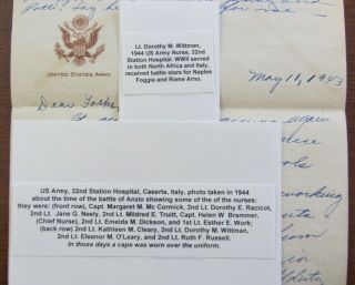 WWII letter,  WAC,  NURSE 32ND STATION HOSPITAL 